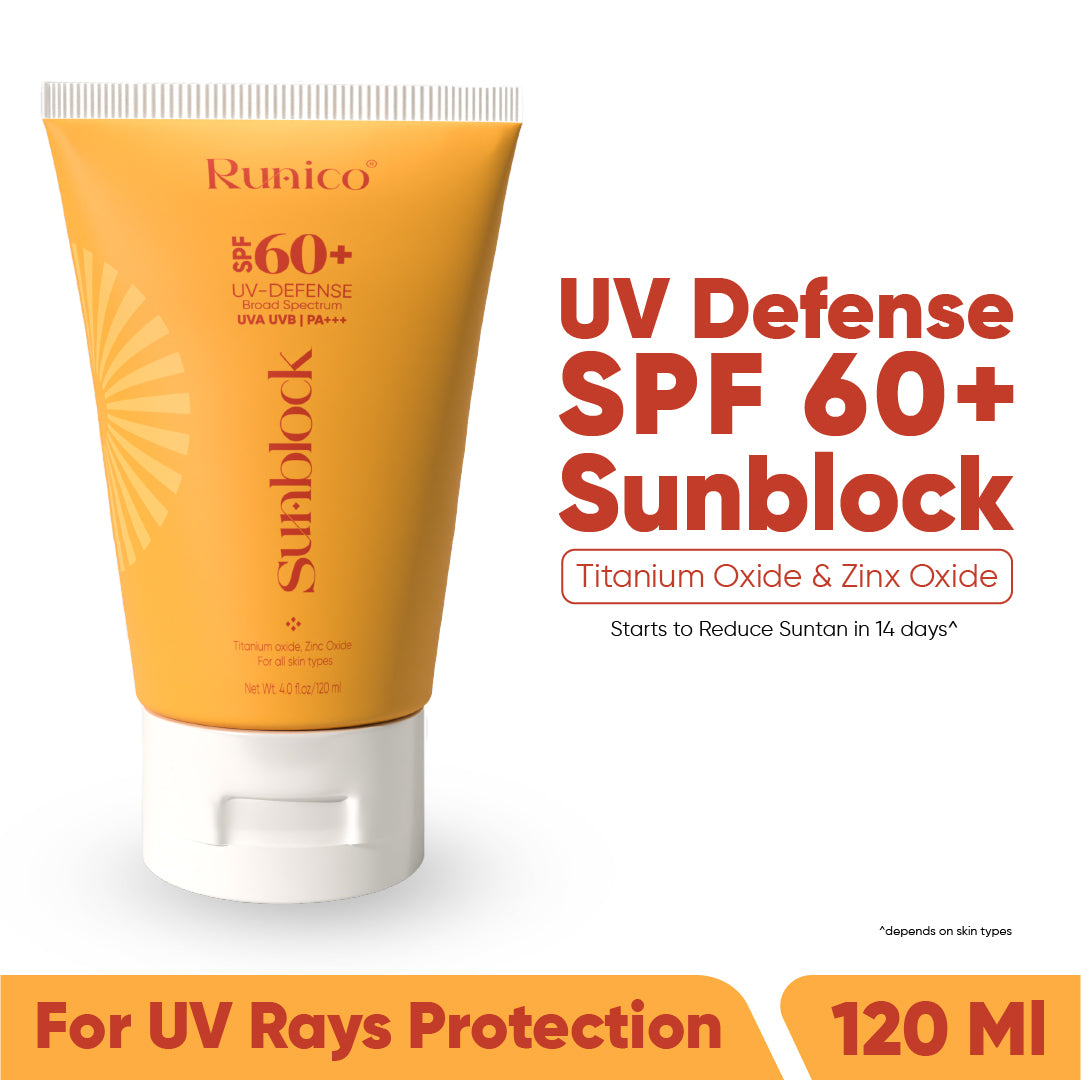 Runico UV Defense Sunblock || SPF 60+ || Broad Spectrum || UVA || UVB || PA +++ || Skin Care Magic