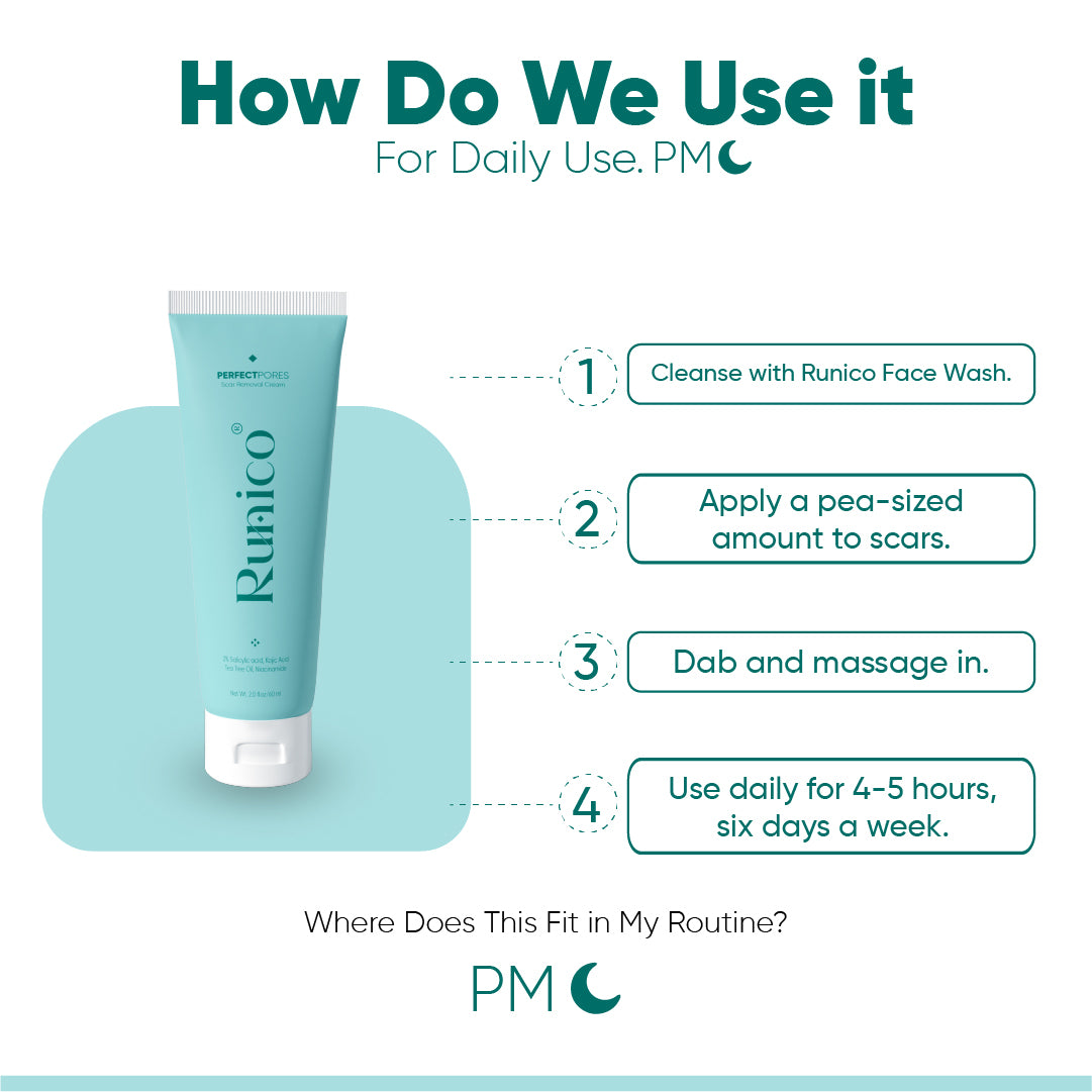 Runico Perfect Pores Scar Cream || 60 Ml || Effective for Acne Scars and spots || Best for Skin Pigmentation || Skin Care Magic