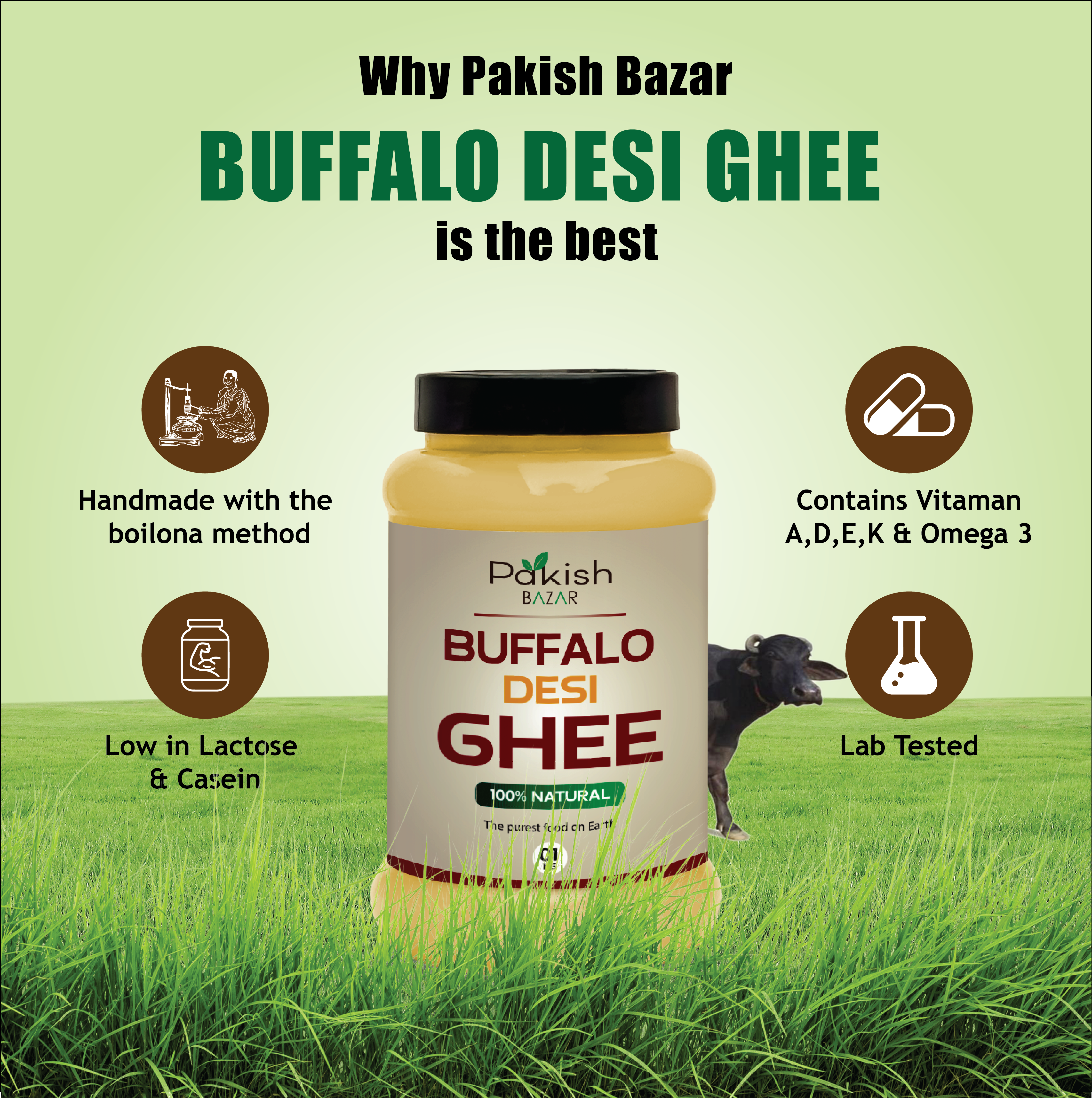 100%  Premium Buffalo Desi Ghee 🐄 | خالص دیسی گھی | Best Desi ghee in Pakistan