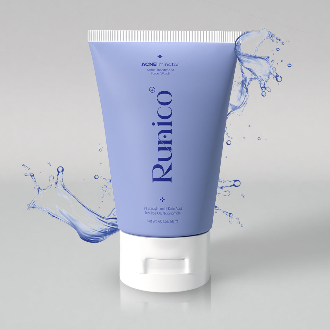 Runico Acne Eliminator Face Wash – 120ml  Daily Acne & Scar Treatment with 2% Salicylic Acid + Tea Tree Oil