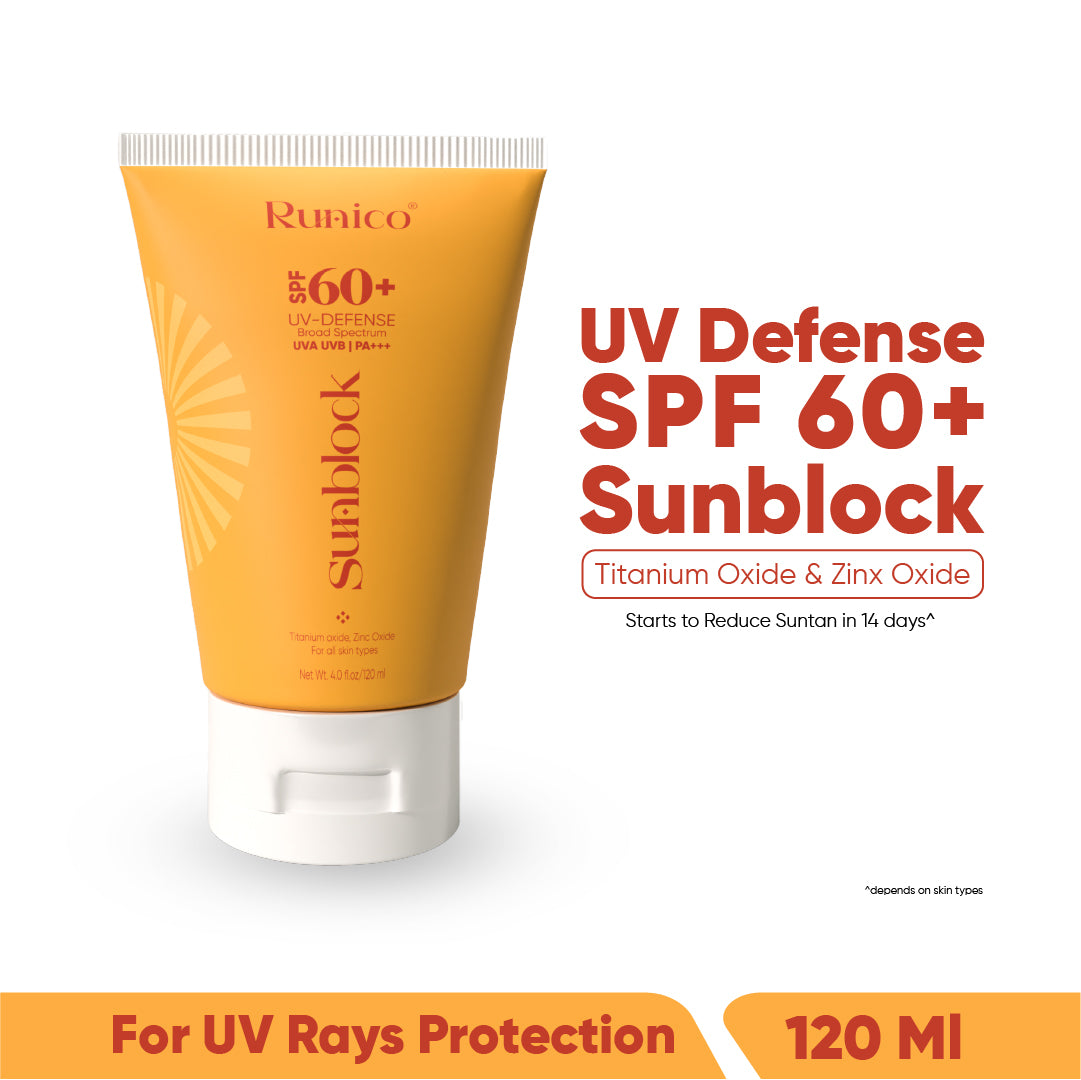 Runico UV Defense Sunblock || SPF 60+ || Broad Spectrum || UVA || UVB || PA +++ || Skin Care Magic